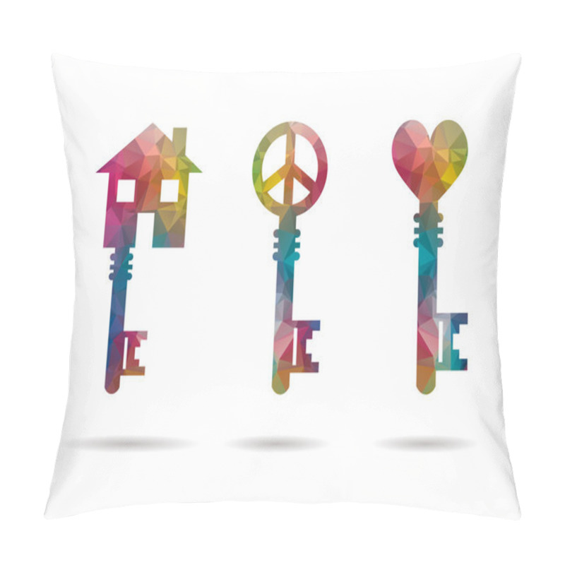 Personality  Set 3 Keys With Symbols Pillow Covers