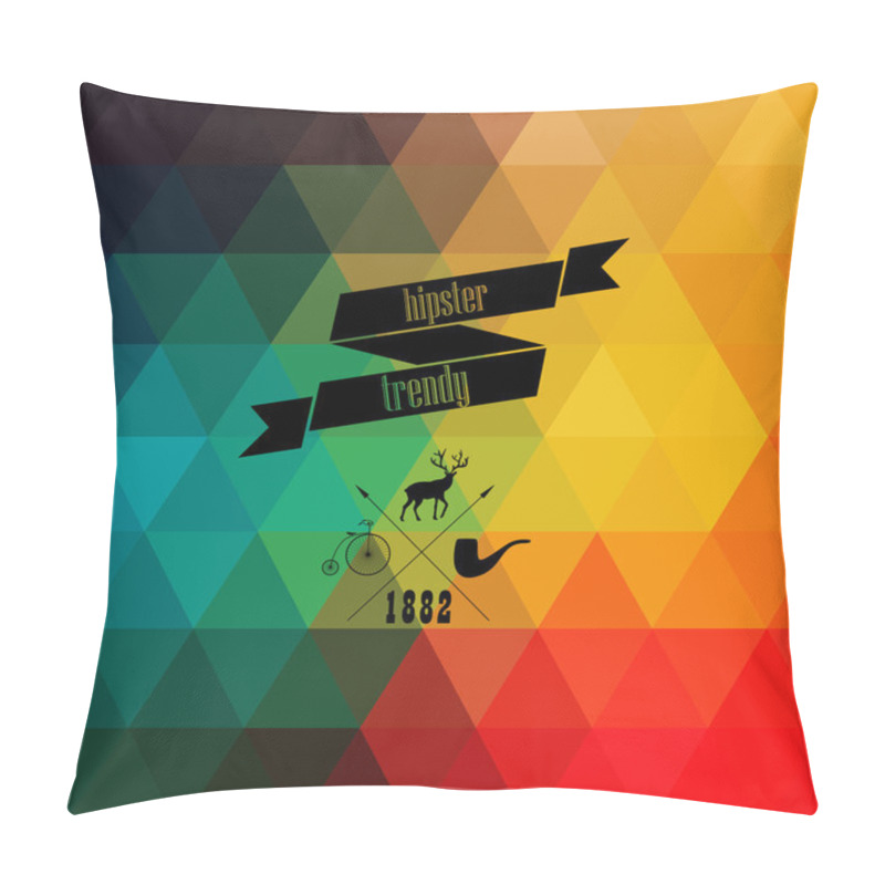 Personality  Vector Retro Supply On Hipster Background Made Of Triangles. Ret Pillow Covers