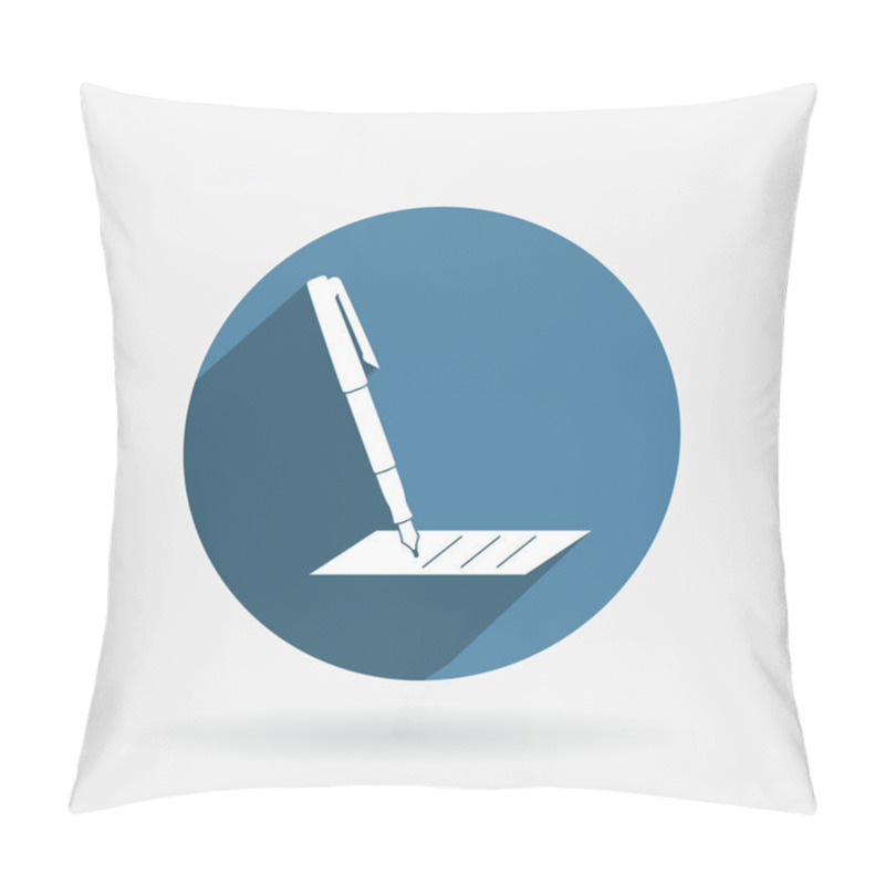 Personality  Pen Writing On A Sheet Icon Pillow Covers