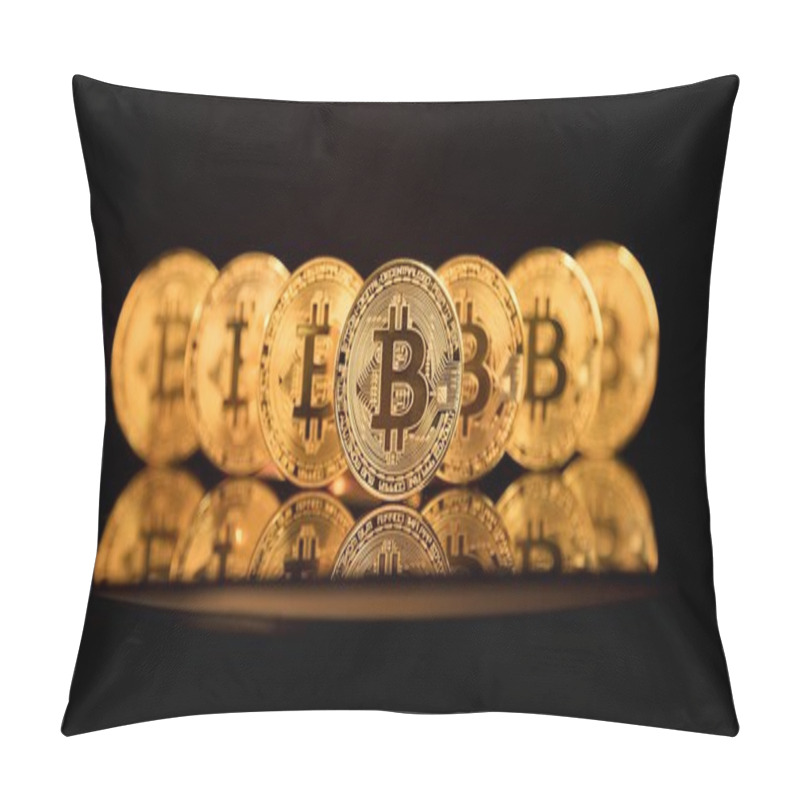 Personality  Bitcoin BTC The New Virtual Internet Cryptocurrency Isolated On  Pillow Covers