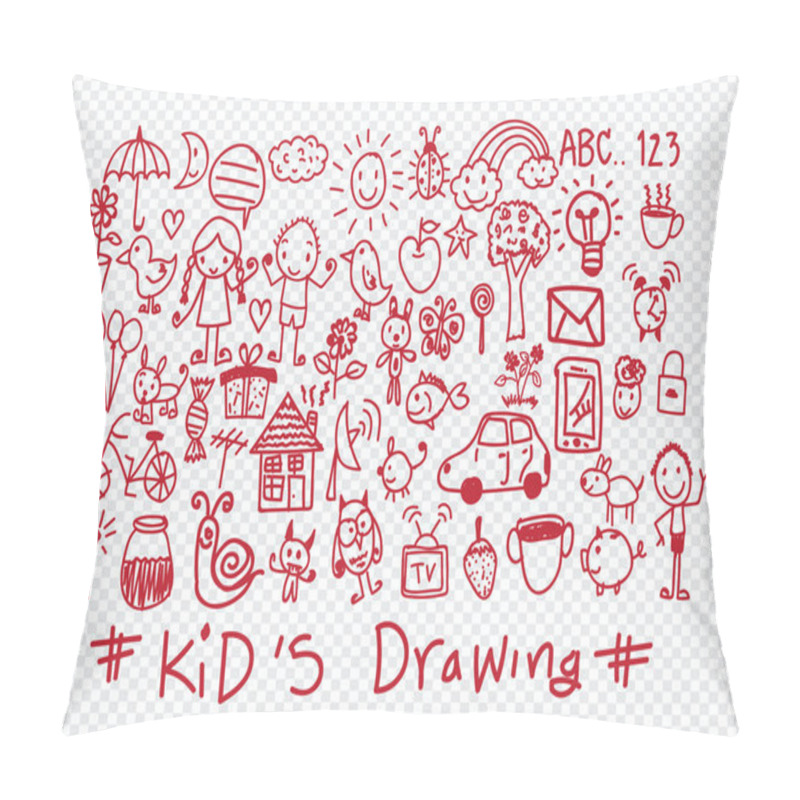 Personality  Kids And Children's Hand Drawings  Pillow Covers