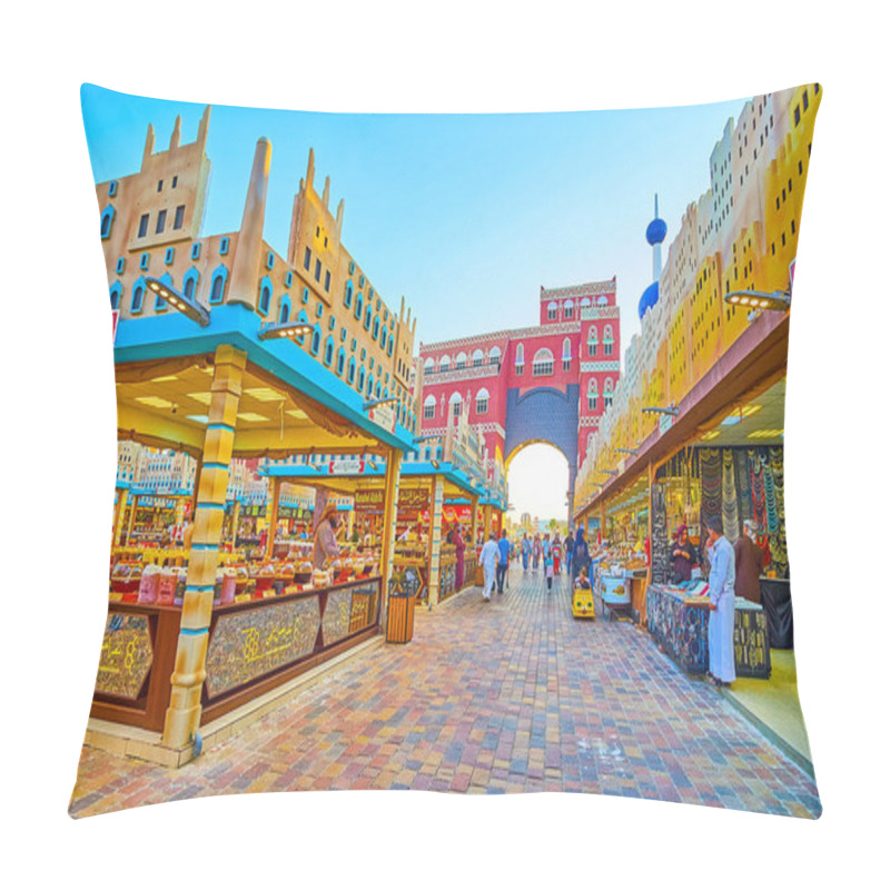 Personality  DUBAI, UAE - MARCH 5, 2020: The Stalls Of Yemen Pavilion Of Global Village Dubai Are Decorated With Elements Of Traditional Yemeni Architecture, On March 5 In Dubai Pillow Covers