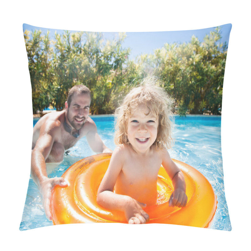 Personality  Happy Child Playing With Father Pillow Covers