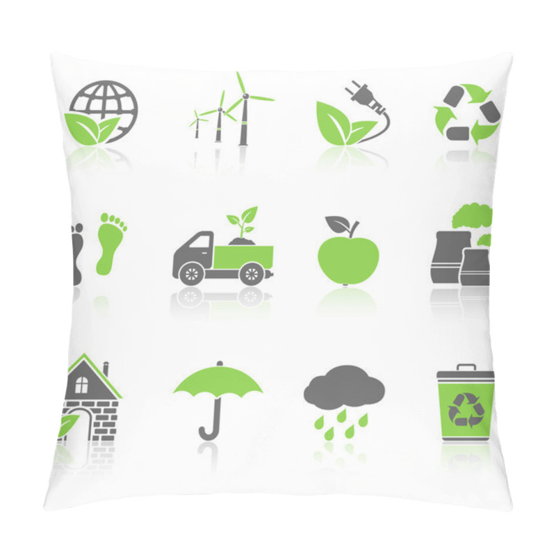 Personality  Vector Eco Icons Pillow Covers