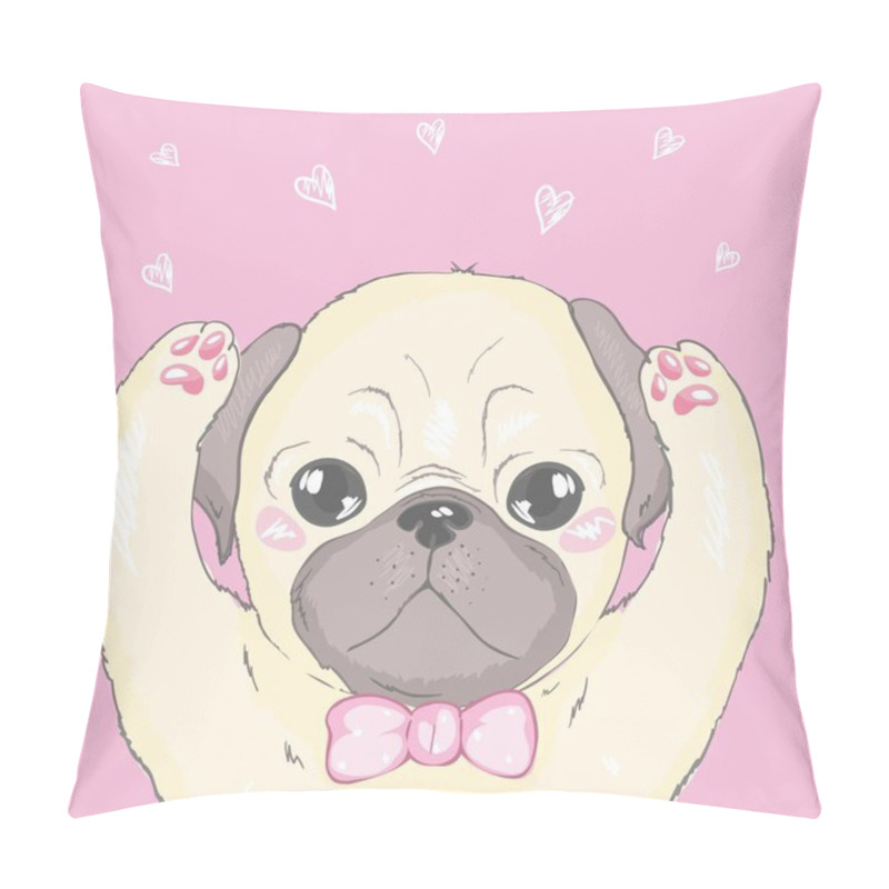 Personality  Vector Seamless Pattern With Cute Cartoon Dog Puppies. Can Be Used As A Background, Wallpaper, Fabric And For Other Design.French Bulldog Pattern Pillow Covers