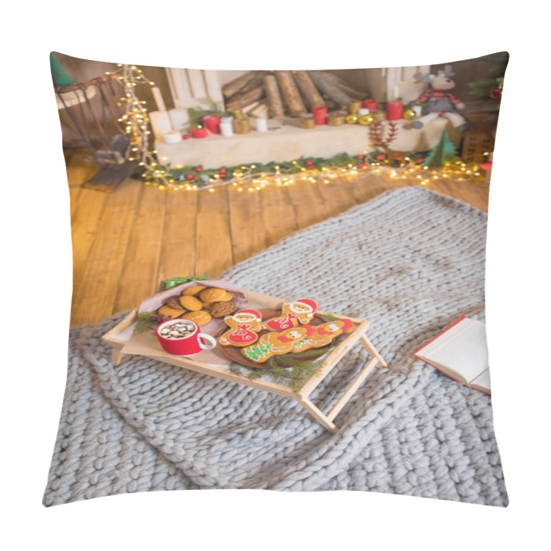 Personality  Christmas Cookies And Hot Chocolate   Pillow Covers