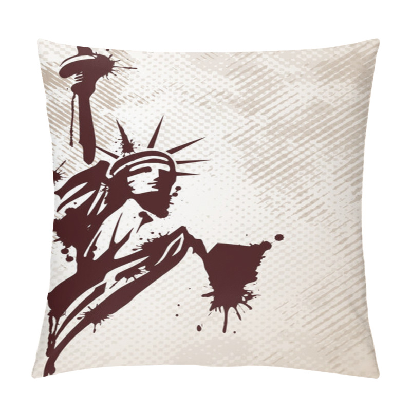 Personality  Statue Of Liberty. Vector Illistration. Pillow Covers