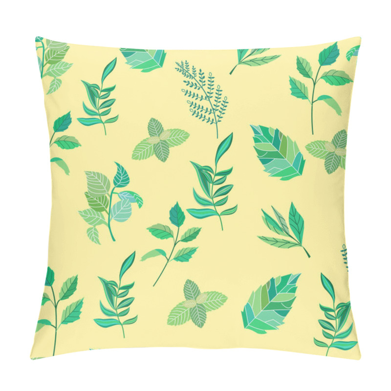 Personality  Seamless Pattern Of Various Leaves. Vector Illustration. Pillow Covers