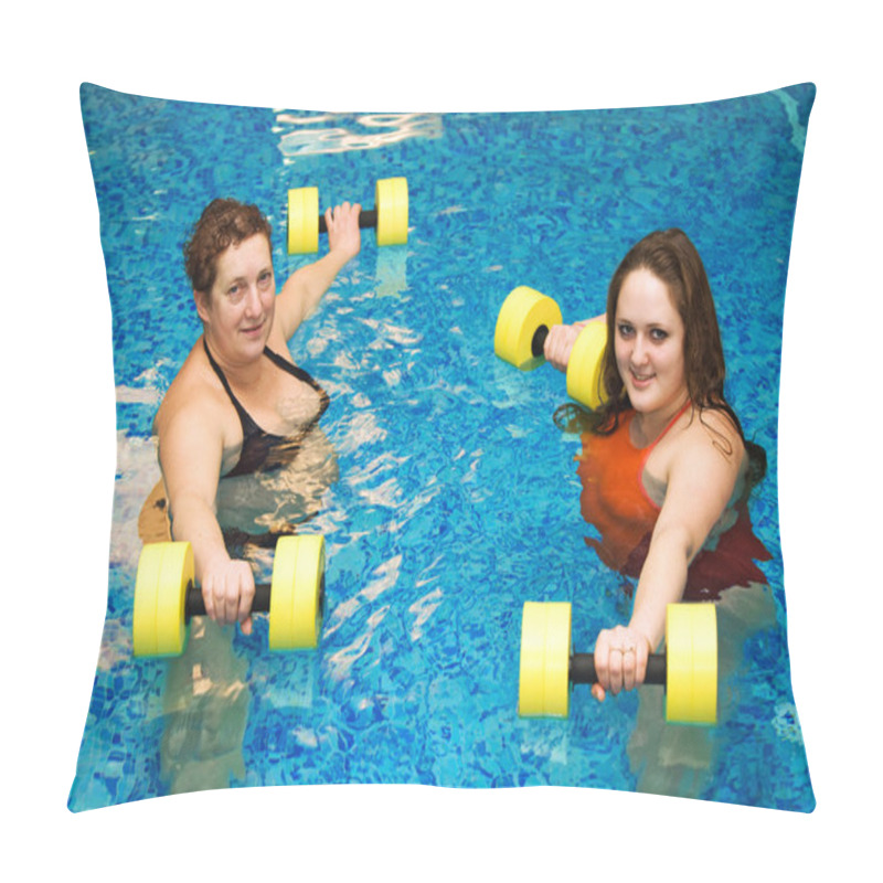 Personality  Two Womam In Water With Dumbbells Pillow Covers