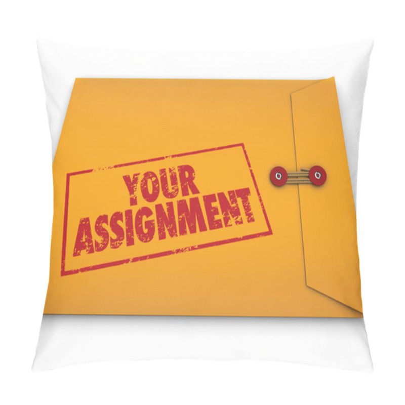 Personality  Your Assignment Task Yellow Envelope Secret Instructions Pillow Covers