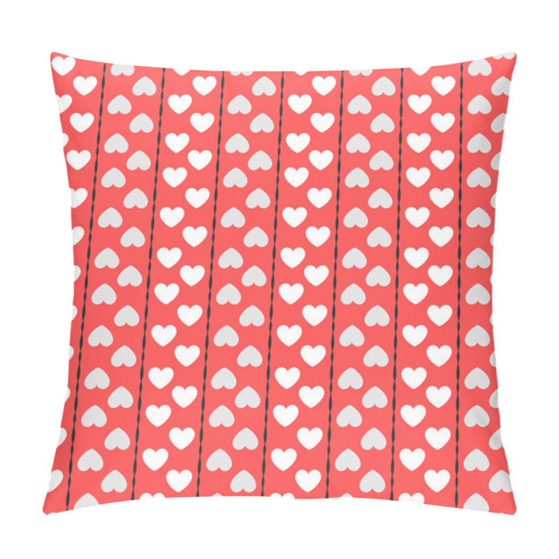 Personality  Seamless Geometric Pattern With Hearts. Vector Illustration Pillow Covers