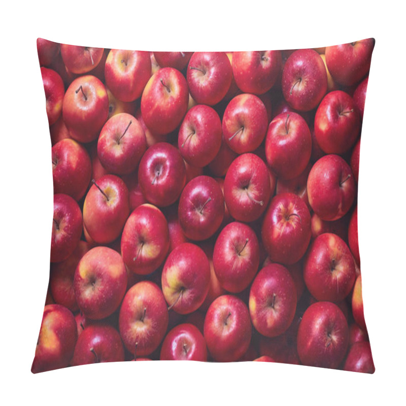 Personality  Full Frame Shot Of Red Apples. Fresh Red Apples From The Market. Pillow Covers