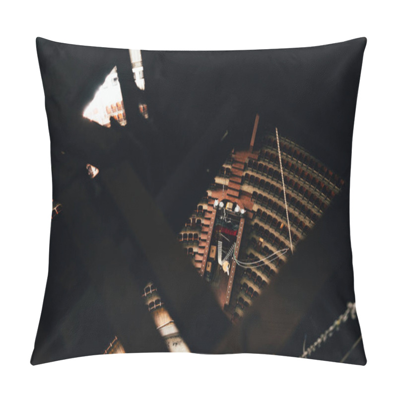 Personality  High Angle View Of Constructions And Amphitheater In Circus  Pillow Covers