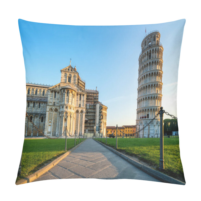 Personality  Leaning Tower Of Pisa In Pisa, Italy - Leaning Tower Of Pisa Known Worldwide For Its Unintended Tilt And Famous Travel Destination Of Italy. It Is Situated Near The Pisa Cathedral. Pillow Covers