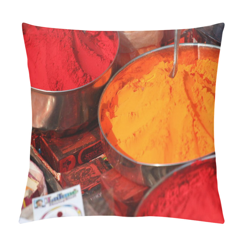 Personality  Traditional Spices Market In India. Pillow Covers