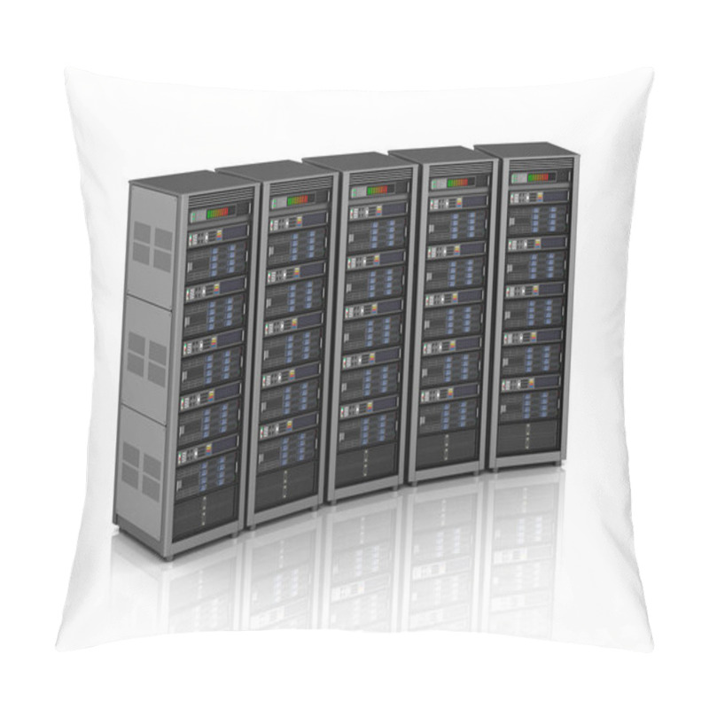 Personality  Server Storage Database Icon Over White. 3D Illustration Pillow Covers