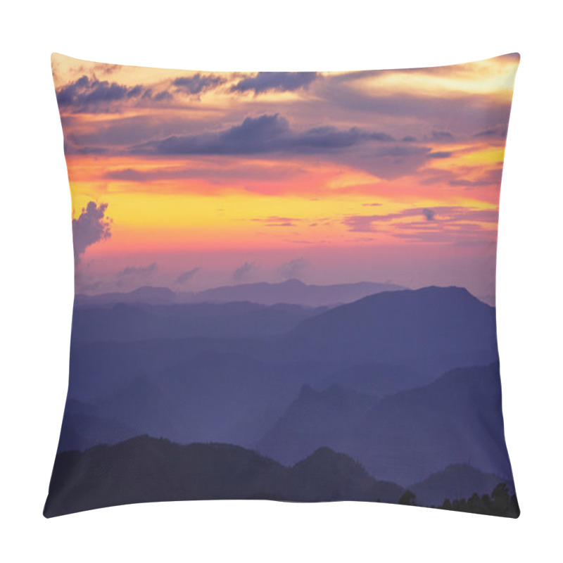 Personality  Sunset In Hills Pillow Covers