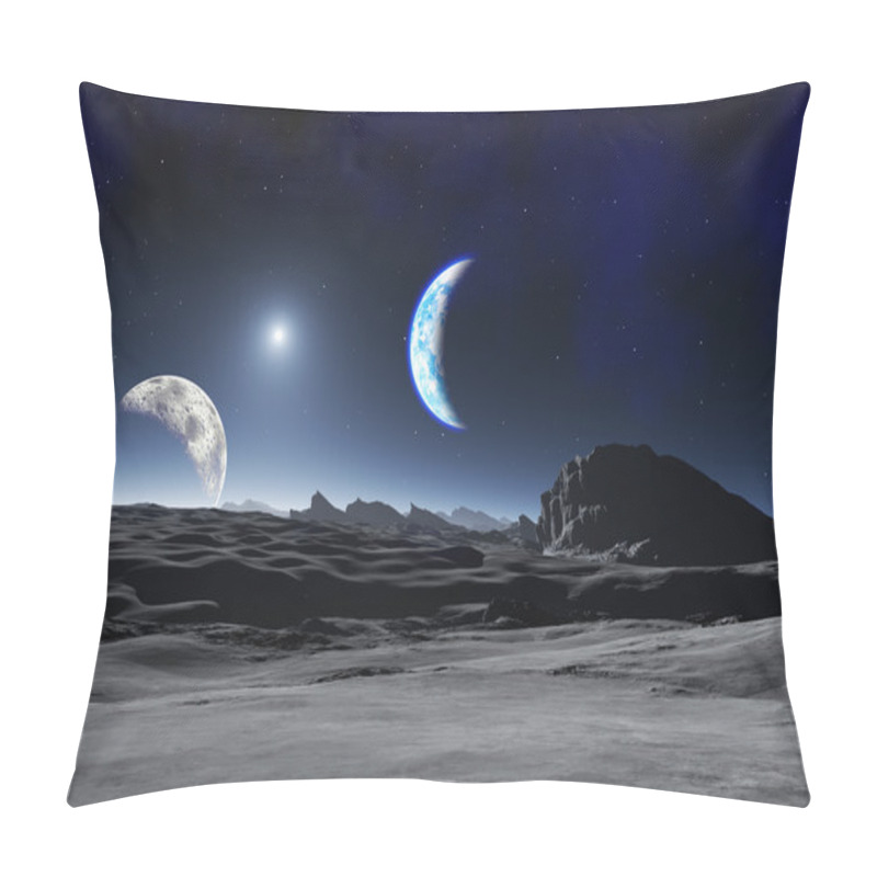 Personality  Earth Like Planet With Two Moons Pillow Covers