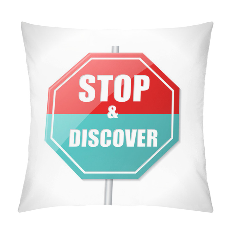 Personality  Stop And Discover Traffic Sign Pillow Covers