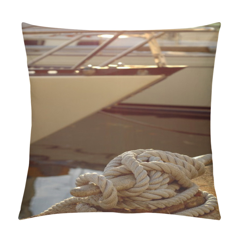 Personality  Luxury Yacht In Marina Pillow Covers