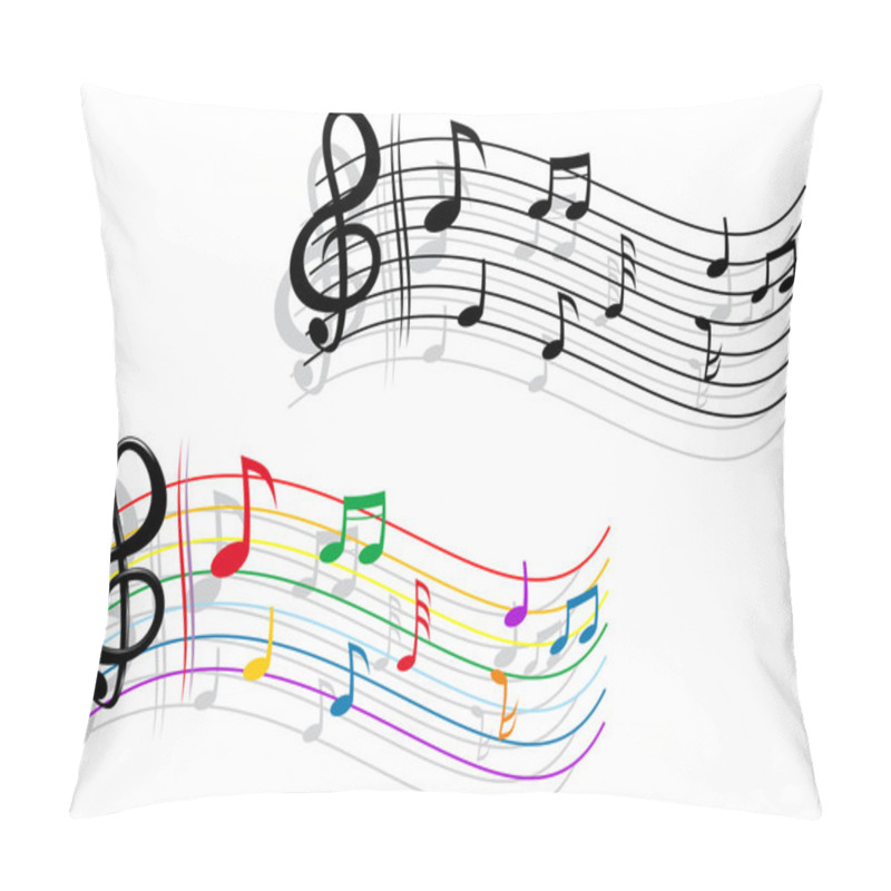 Personality  Abstract Notes With Music Elements As A Musical Background Design Pillow Covers