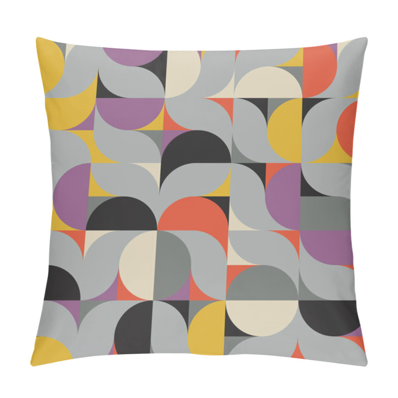 Personality  Modern Art Pattern Inspired By Bauhaus Design Made With Abstract Geometric Shapes And Bold Forms. Digital Graphics Elements For Poster, Cover, Art, Presentation, Prints, Fabric, Wallpaper And Etc. Pillow Covers