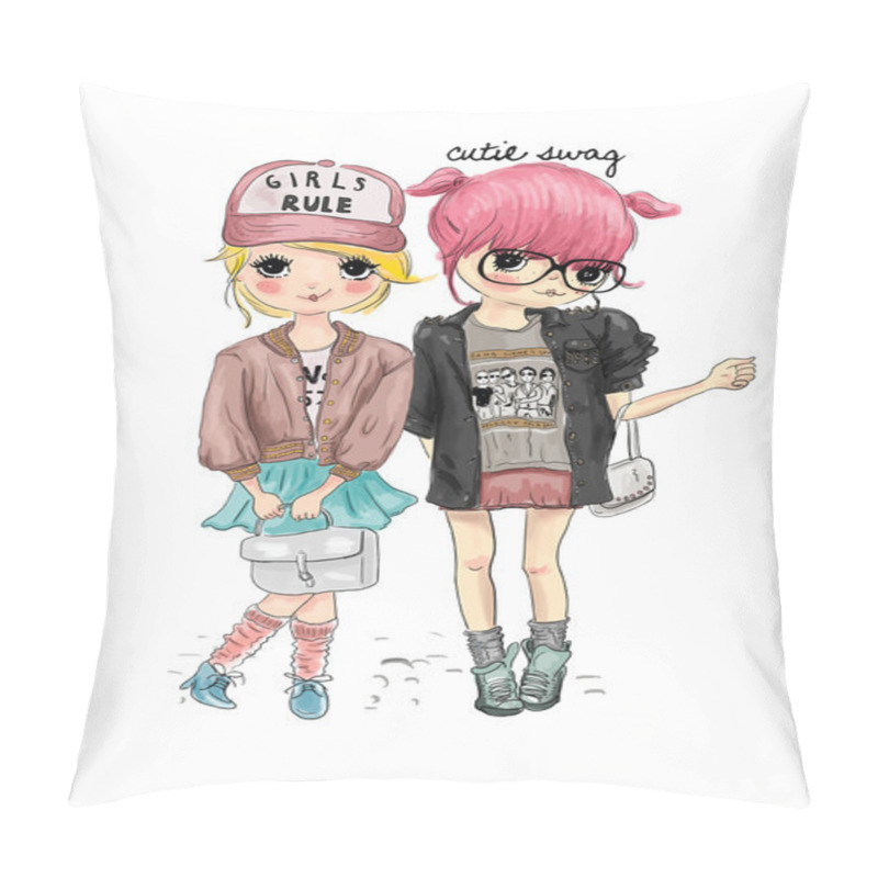 Personality  Beautiful Fashion Girls Pillow Covers