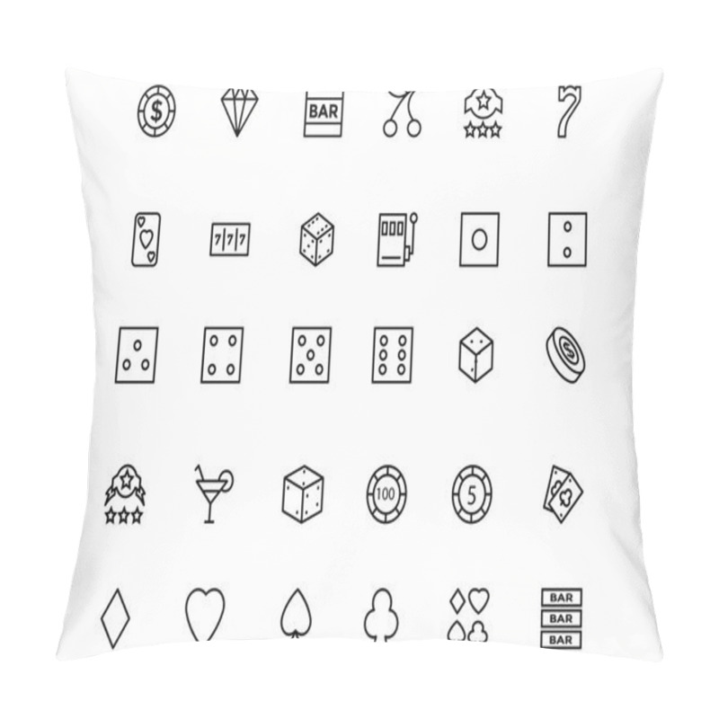 Personality  Casino Vector Line Icons 1 Pillow Covers