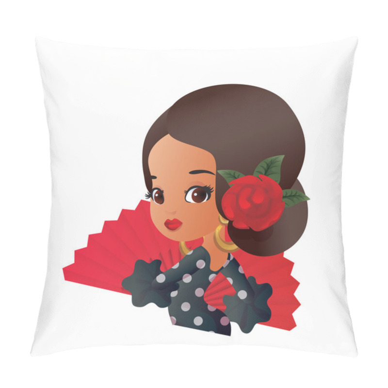 Personality  Latin Spanish Cute Chibi Cartoon Girl Pillow Covers