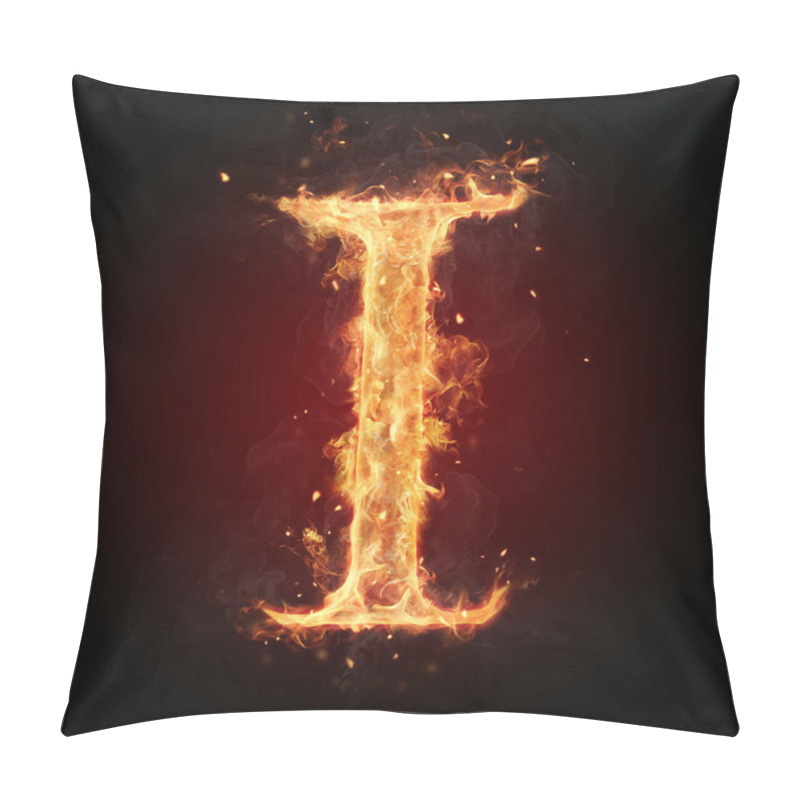 Personality  Fire Letter On Black Background Pillow Covers