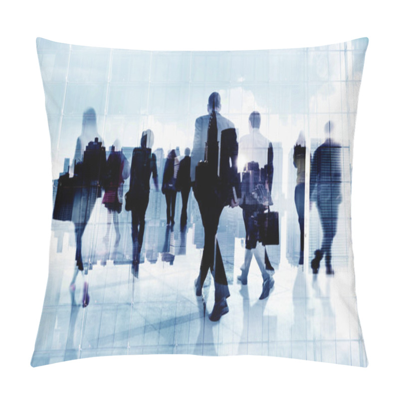 Personality  Business People In Rush Hour Pillow Covers