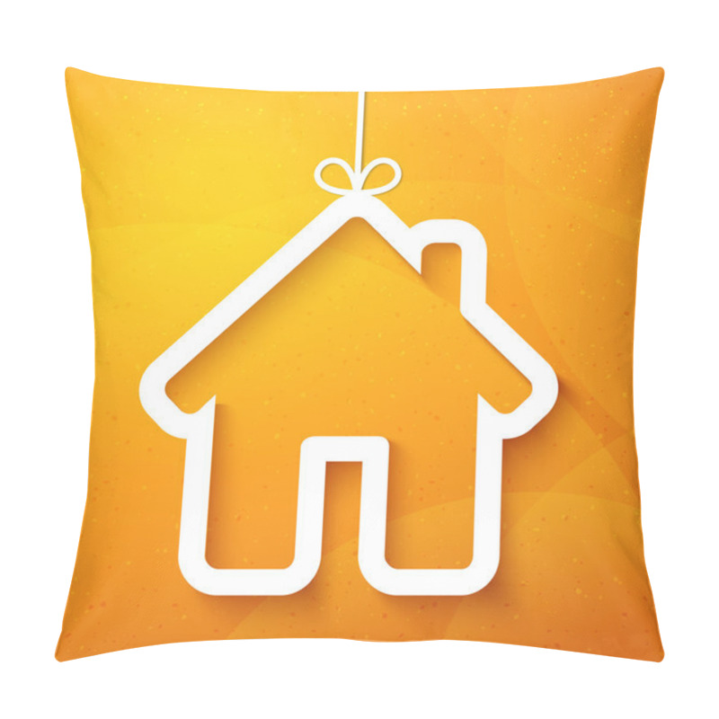 Personality  Paper House On Orange. Christmas Applique Background Pillow Covers