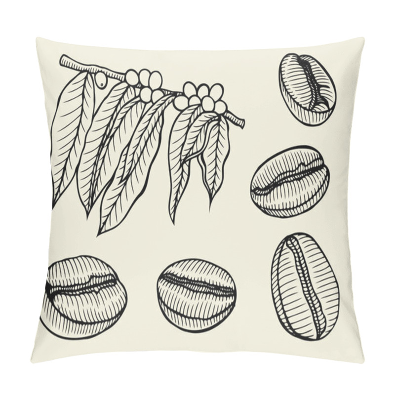 Personality  Coffee Branch. Plant With Leaf Pillow Covers