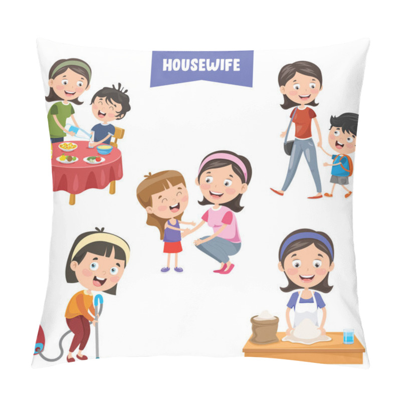 Personality  Cartoon Characters Of Different Housewifes Pillow Covers