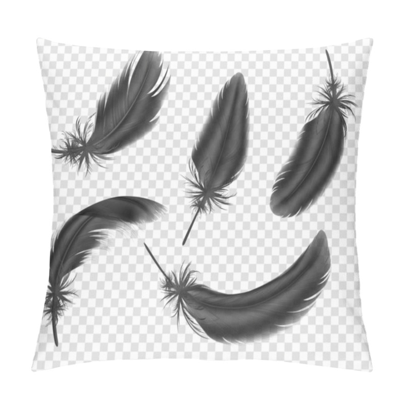 Personality  Feathers Collection In Realistic Style Pillow Covers