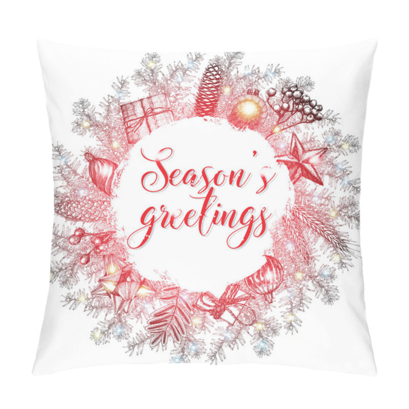 Personality  Christmas Wreath Frame Card Pillow Covers