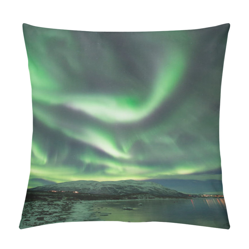 Personality  Aurora Borealis Northern Lights Near Abisko And Lake Tornetrask In Arctic Sweden. High Quality Photo Pillow Covers