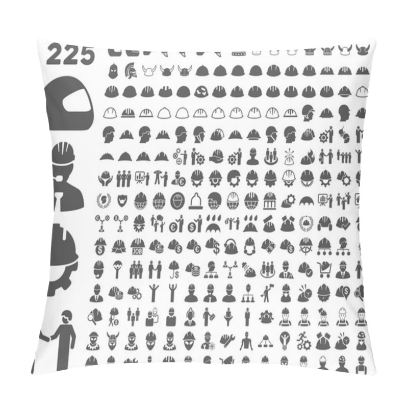 Personality  Work Safety And Helmet Icon Set. Pillow Covers