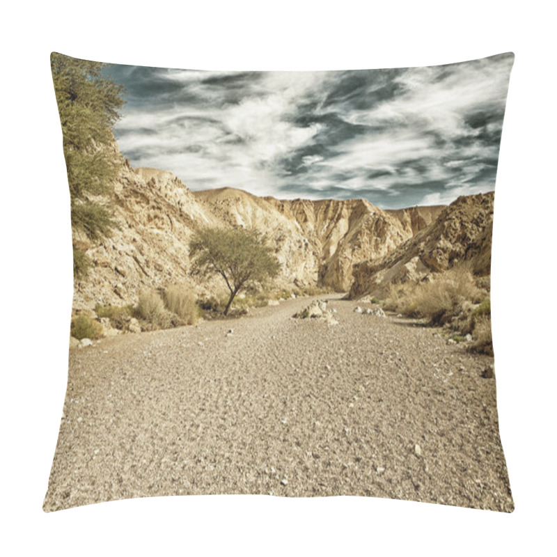 Personality  Entrance Of Red Canyon Tourist Attraction With Acacia Trees (HDR Pillow Covers