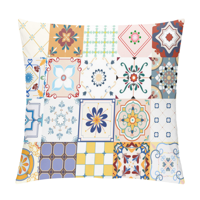 Personality  Illustration Of Tiles Textured Pattern Pillow Covers