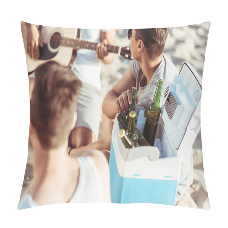 Personality  Friends Drinking Beer At Beach  Pillow Covers