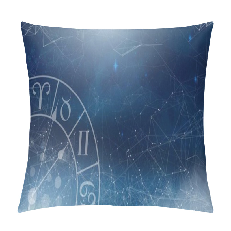 Personality  Digital Composite Of Astrology Zodiac With Connecting Lines Pillow Covers