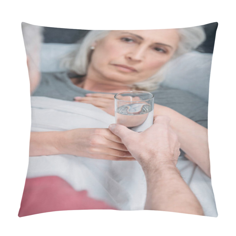 Personality  Man Giving Water To Wife Pillow Covers