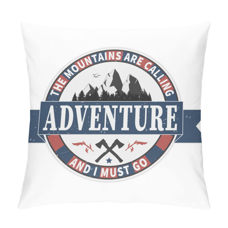 Personality  Vintage Adventure Is Calling Mountain And Forest Illustration, Outdoor Adventure . Vector Graphic Design For T Shirt And Other Uses. Pillow Covers