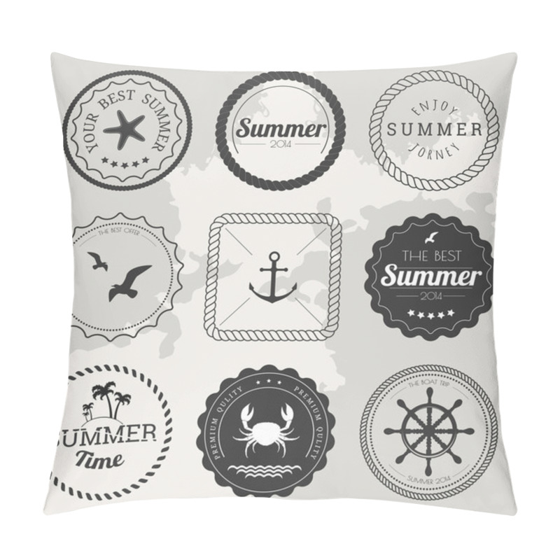 Personality  Set Of 9 Design Summer Elements, Frames, Borders Pillow Covers