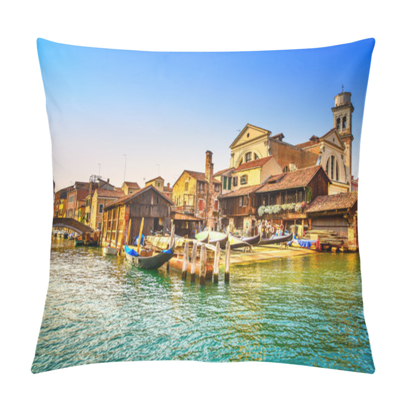 Personality  Venice, Water Canal, Bridge And Gondolas Or Gondole Depot. Italy Pillow Covers