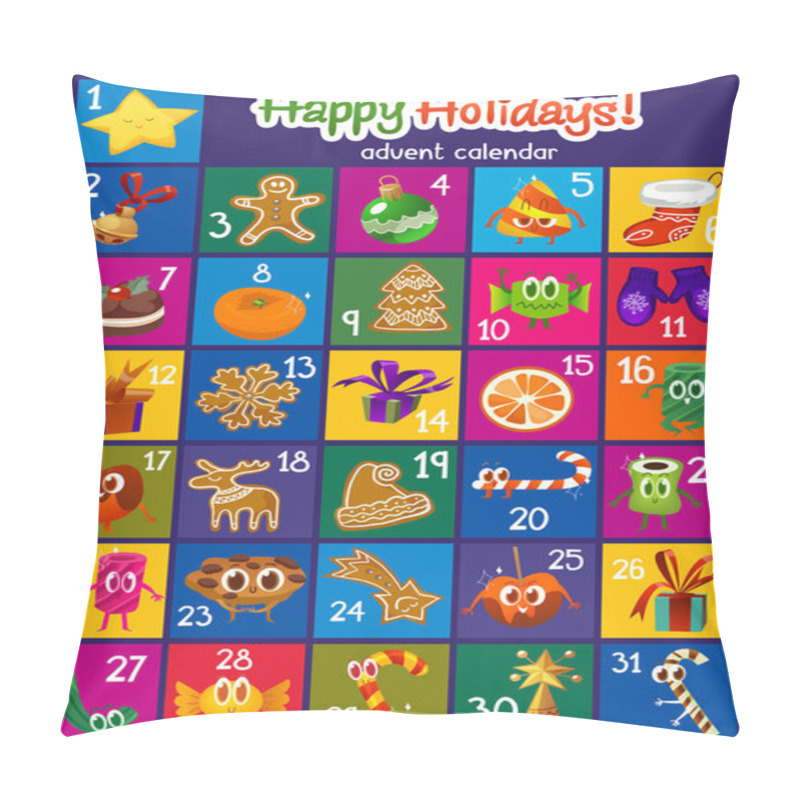 Personality  Merry Christmas Advent Calendar Pillow Covers