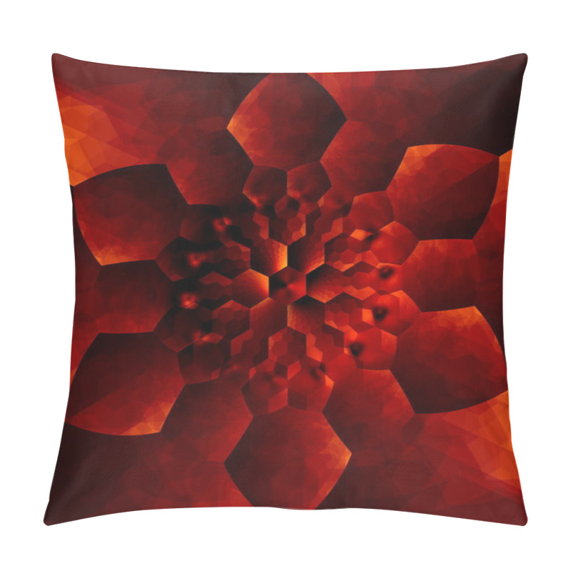 Personality  Orange Concentric Flower Pattern - Abstract Background For Design Artworks - Kaleidoscopic Mandala - Generative Art - Artistic Surreal Effect - Surrealist Artwork - Graphic Effects - Geometric Pillow Covers