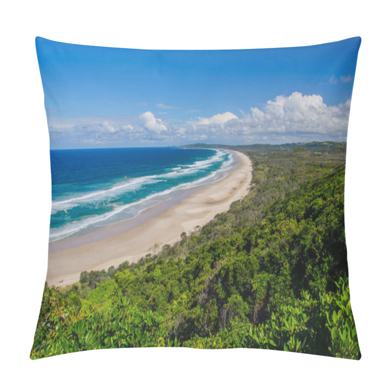 Personality  Lonely Sandy Beach In Bright Weather. Pillow Covers