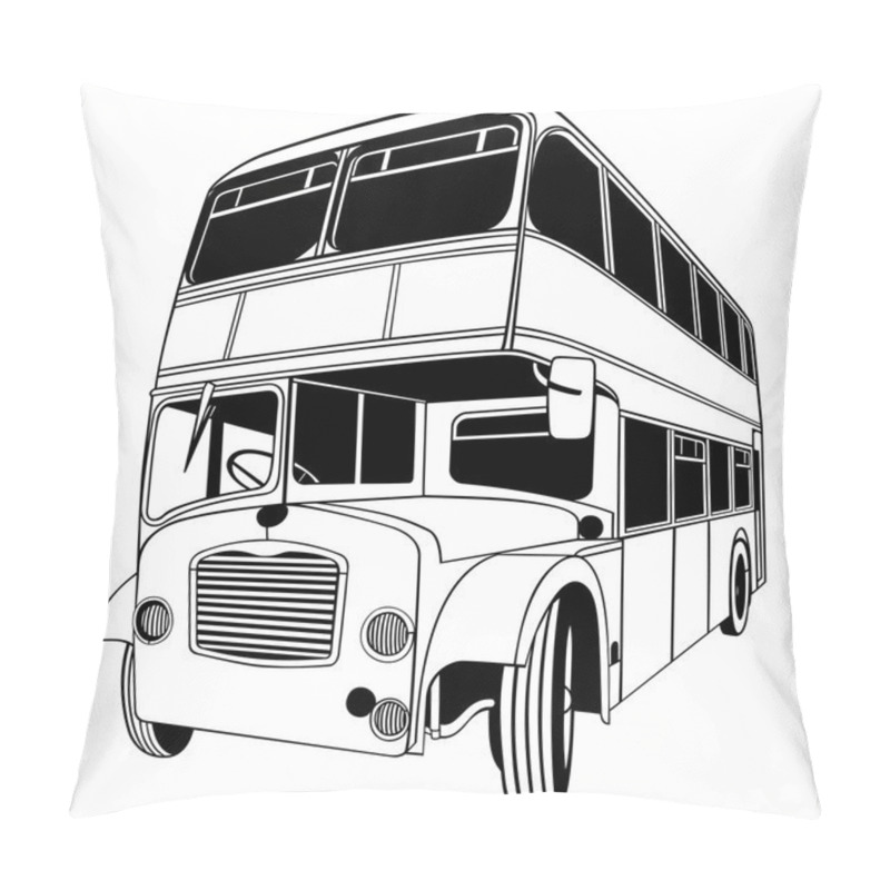 Personality   Double Decker Bus Pillow Covers